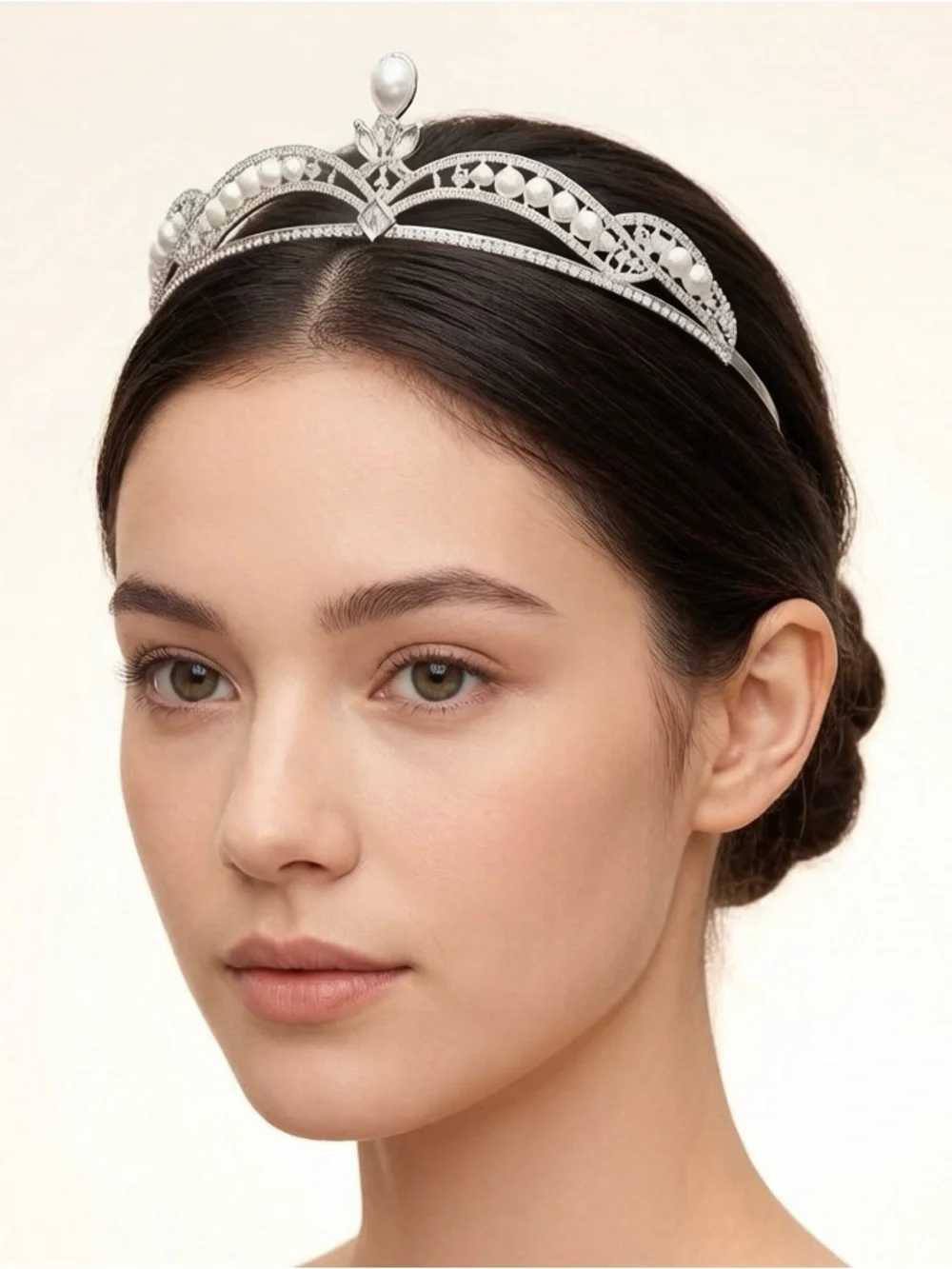 Silver Pearl Accent Bridal Tiara - Women Accessories